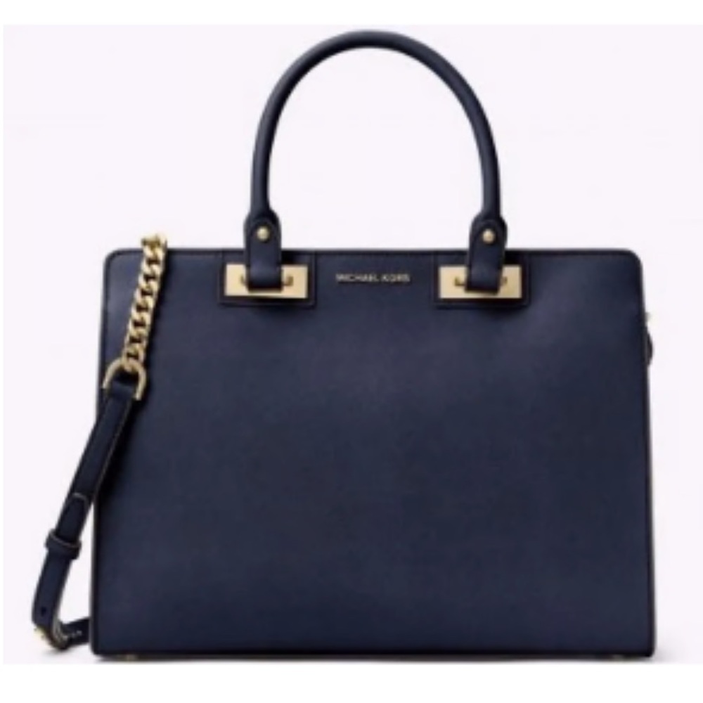 Michael Kors Dark Navy Blue Saffiano Leather Bag